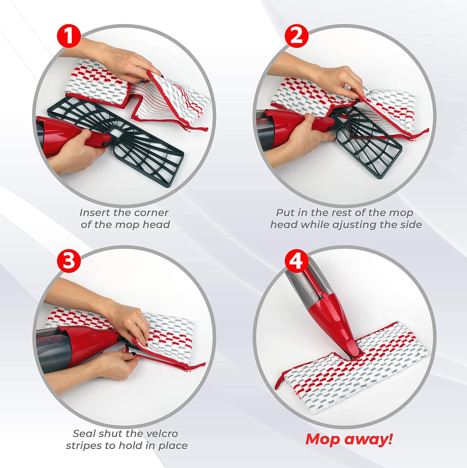 F Flammi Microfiber Spray Mop Refills 4 Pack