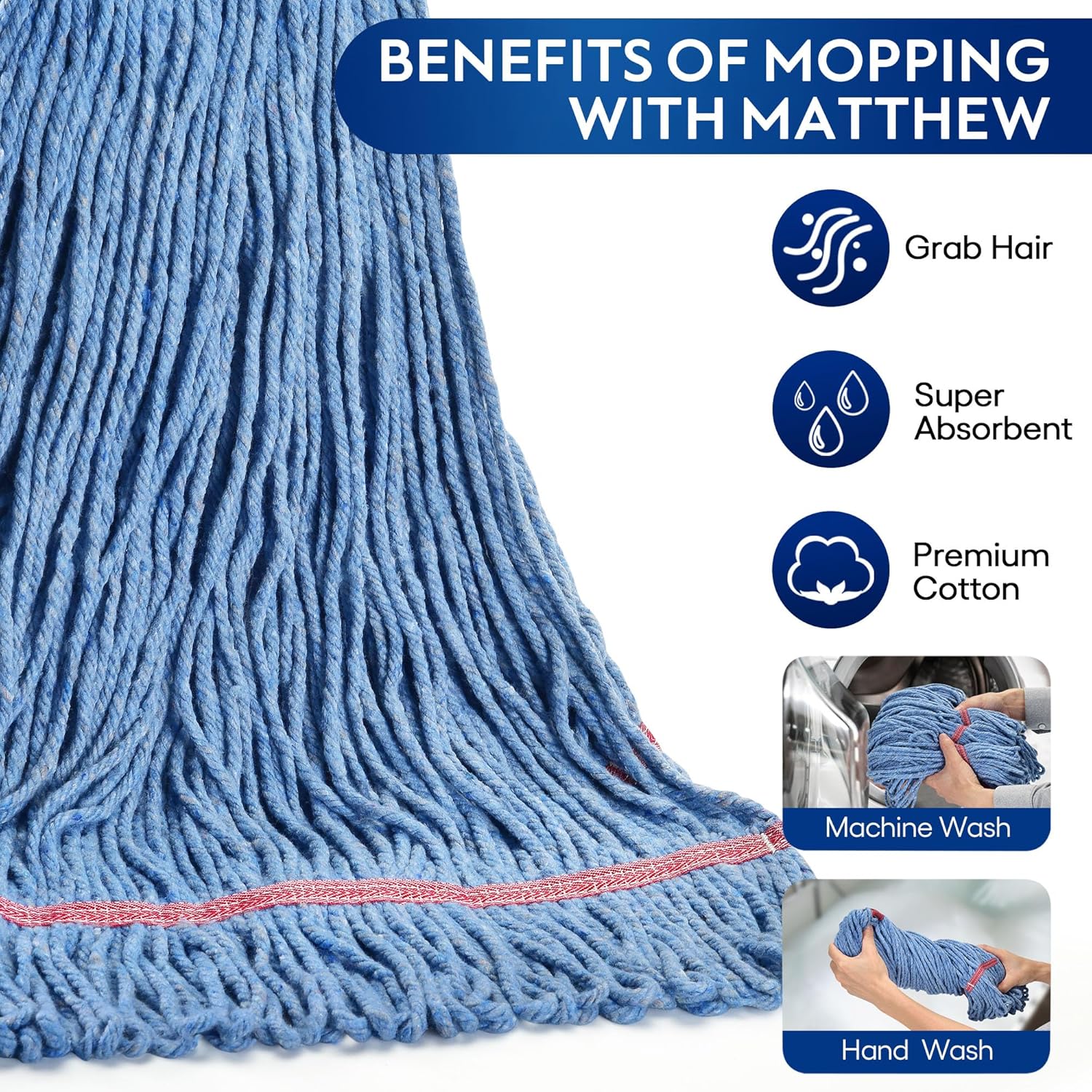 Matthew Heavy Duty Mop Head 24oz Pack of 3