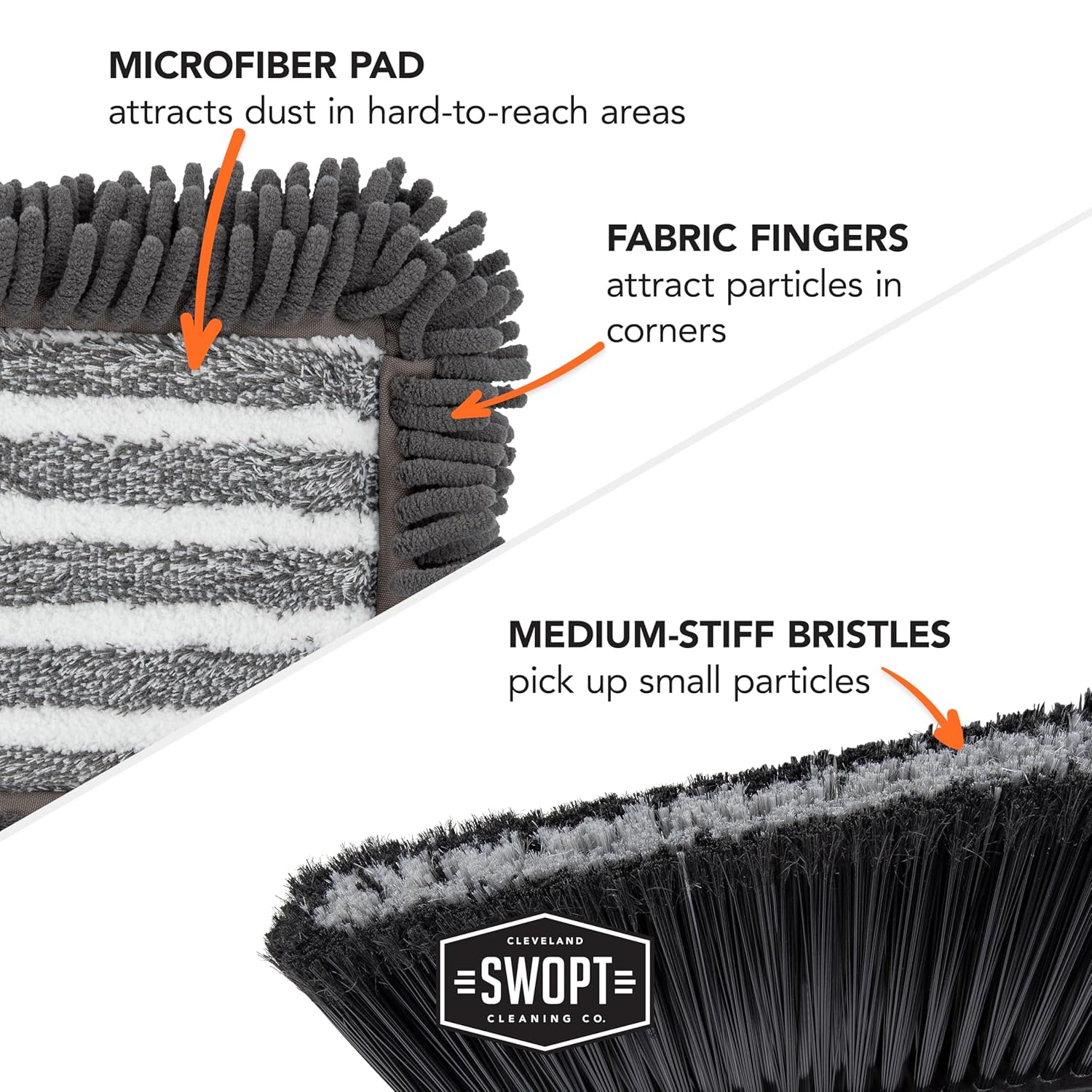 SWOPT 24 Microfiber Dust Mop with Interchangeable Handles