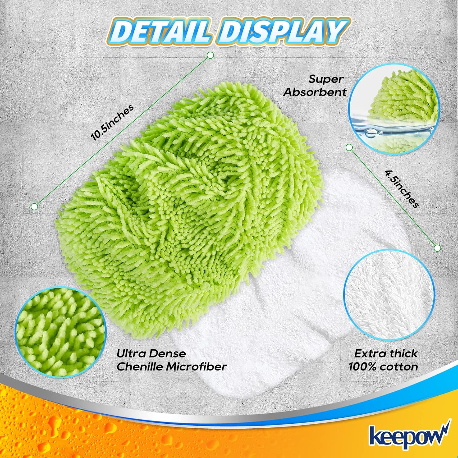KEEPOW Reusable Mop Pads for Swiffer 6-Pack 1