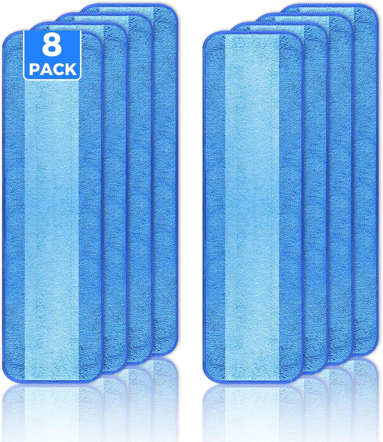 8-Pack Microfiber Mop Pads for Bona Mop Washable Reusable