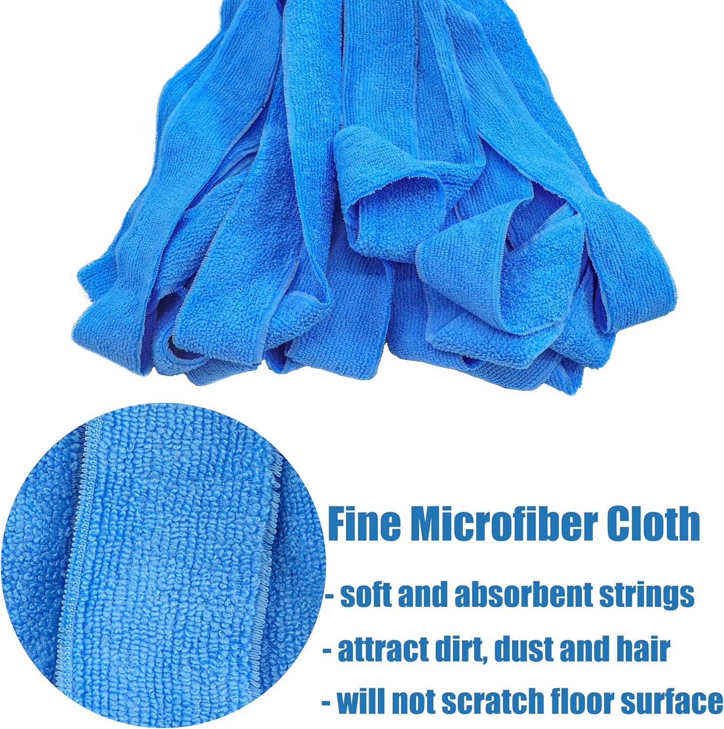 EaseYourDay Microfiber Mop Refill Blue 3pcs for 34 inch Poles