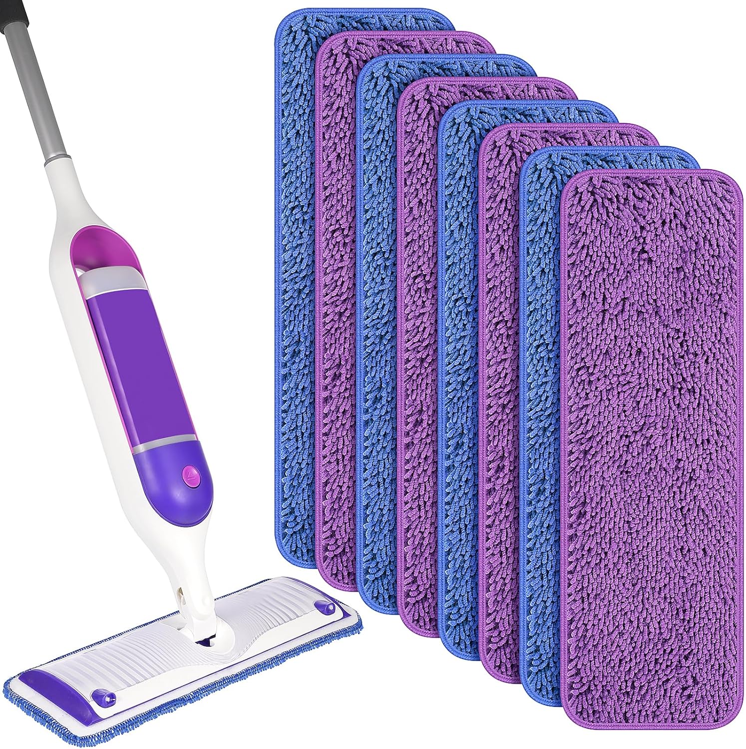 8 Pack Reusable Microfiber Mop Pads for Swiffer Power Mop 1