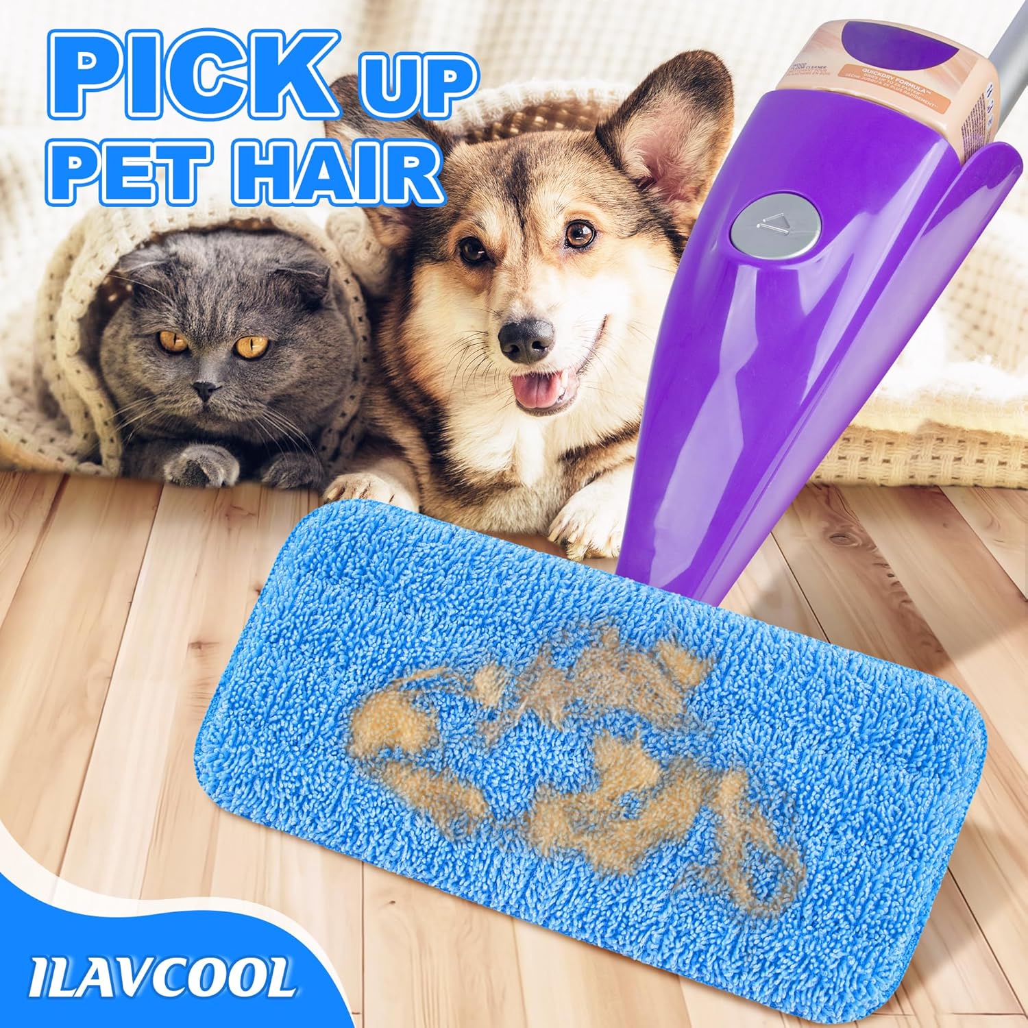 ILAVCOOL 9 Pack Reusable Mop Pads for Swiffer WetJet