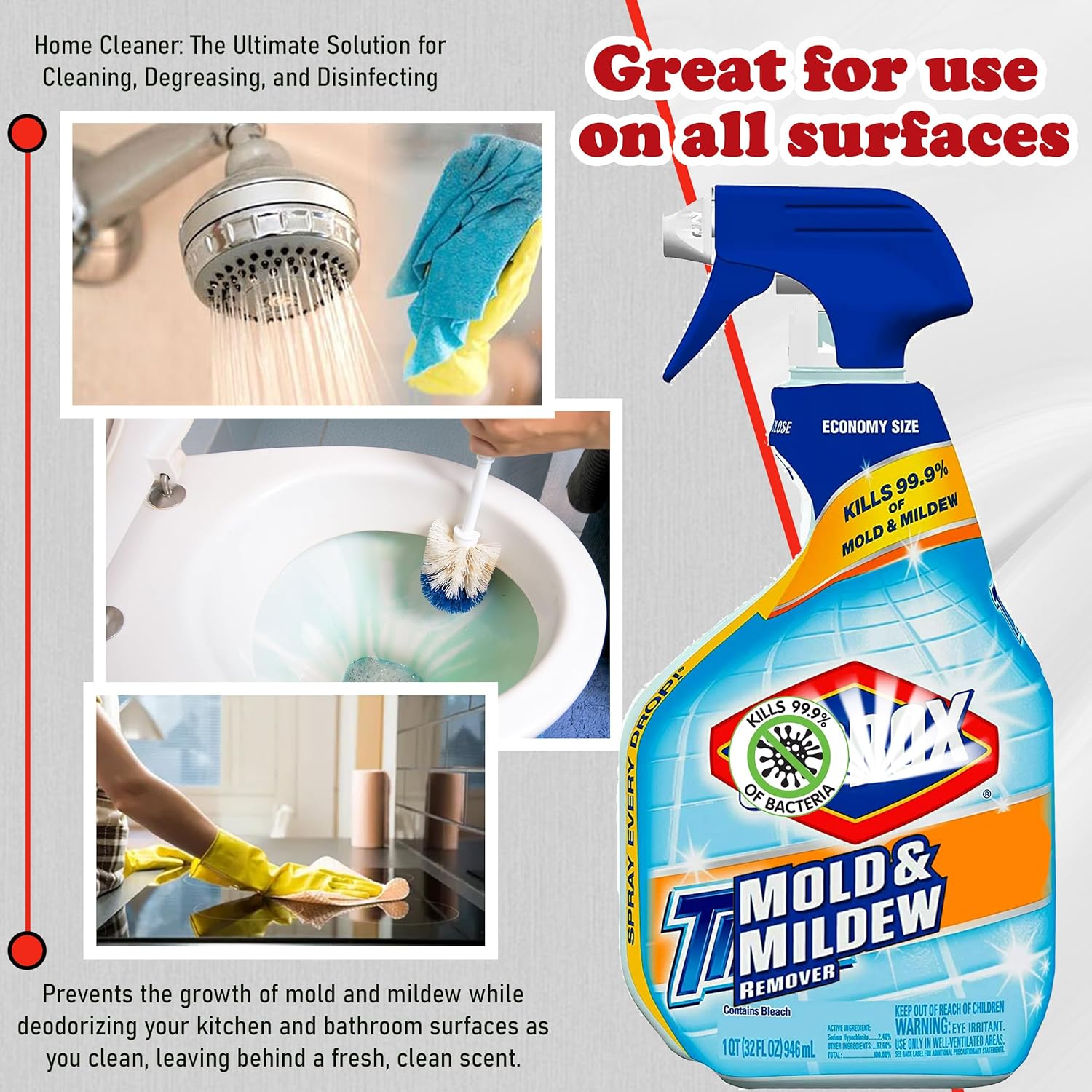 Partypom Tile Mold Remover 32 Oz Pack of 2